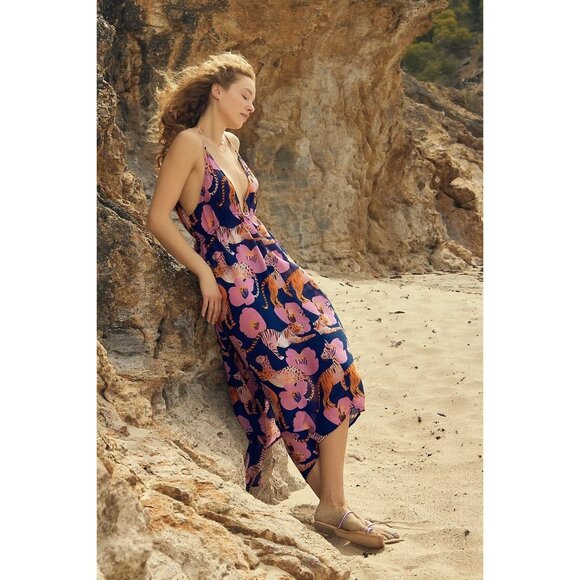Anthropologie Claire Colin Wildlife Print Midi Dress - Picture 8 of 10